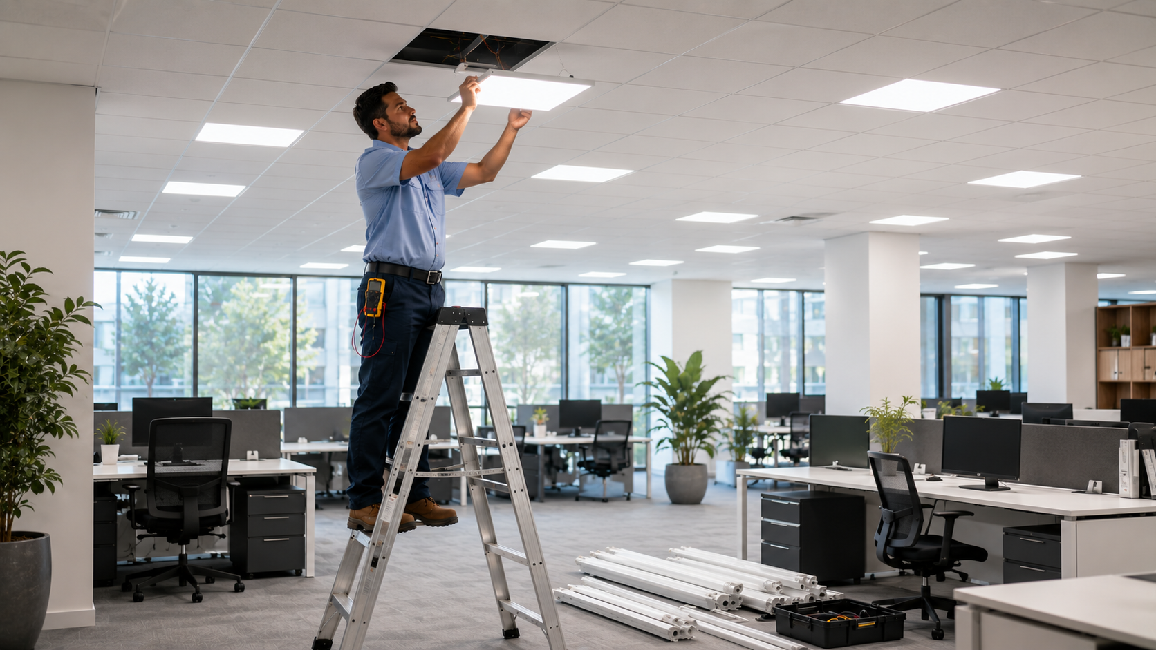 Office Lighting Installation in Abu Dhabi - lighting service 8